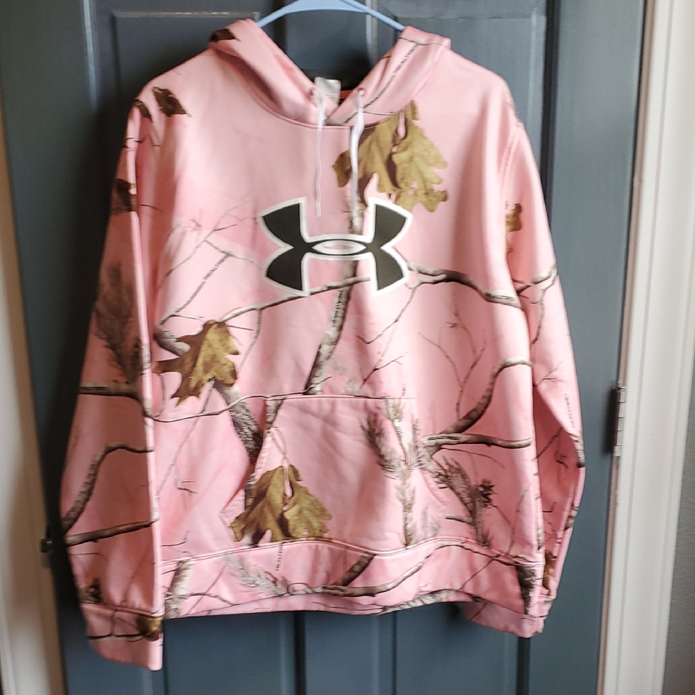 Under Armour Pink and Brown Camo Hoodie
